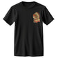 Front of Queens Heads Warrior tattoo graphic tee, American traditional design in black.