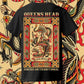 Back of Queens Heads Warrior tattoo graphic tee, American traditional design in black.